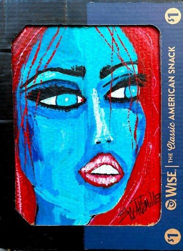 Quadro ritratto dama - ritratto, blu