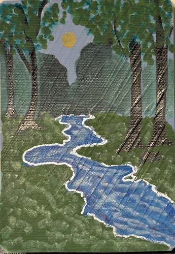 Pittura acrilica paesaggio
