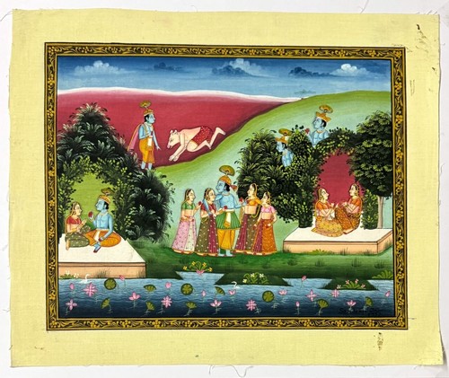 Dipinto mano radha krishna - a,