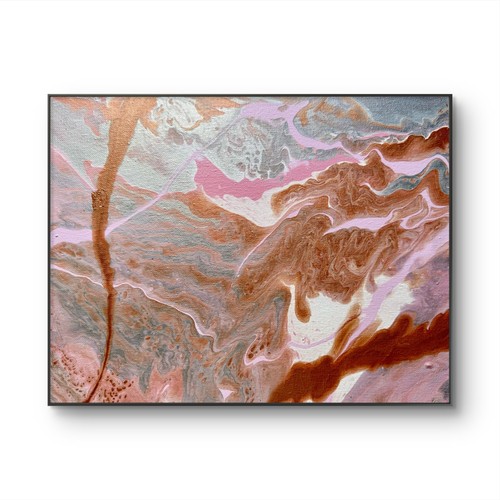 Quadro originale rosa fluido