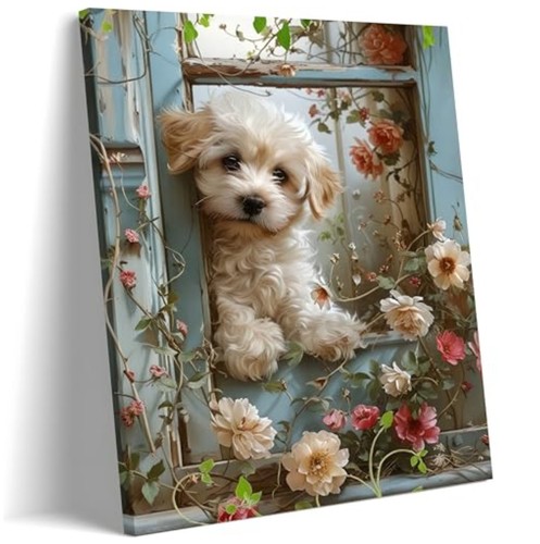 Quadro cane barboncino arte